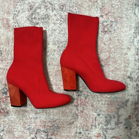 Elena Iachi red sock boots size 7 - Picture 6 of 8